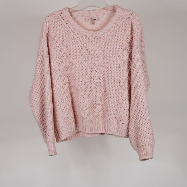 Ladies Love Tree Pink Knit Sweater- Size Small