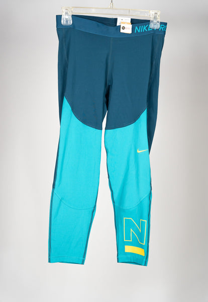 Ladies Nike Pro Dri-Fit Teal Leggings- Size Medium