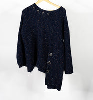 Ladies Casa Donna Navy Asymmetrical Sweater- See Decription