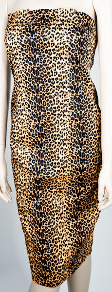 Ladies Seduction Fashion Leopard Print Strapless Dress- Size Medium