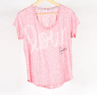 Ladies Victoria’s Secret Rare Pink Love Cursive T-Shirt Candice- Size Medium