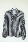 Ladies Custom Made Black And Grey Blouse- Size Large