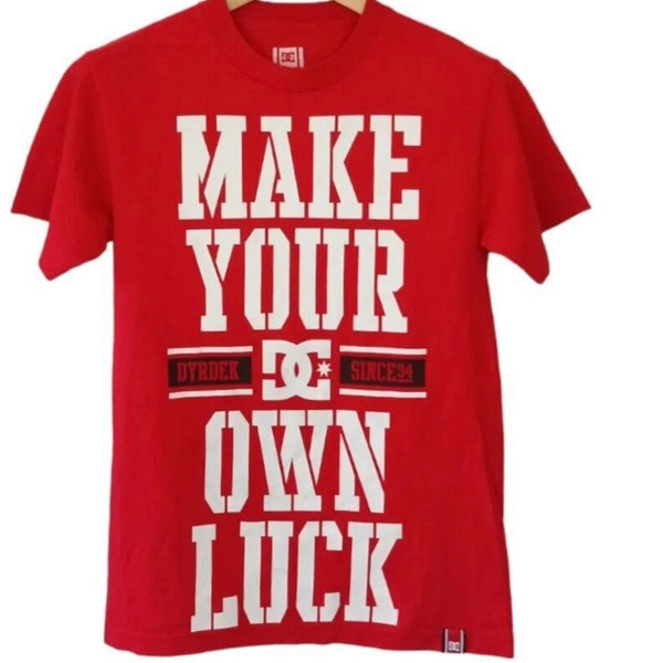 Men's DC Dyrdek Red "Make Your Own Luck" T-Shirt- Size Medium