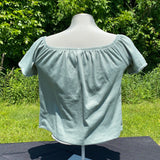 Ladies H&M Pastel Green Lace Front Top- Size Small
